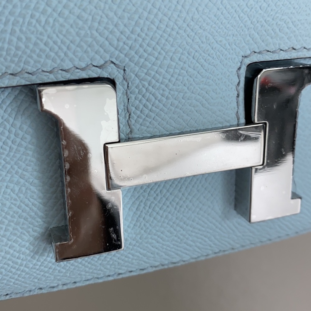 SOLD Mini Constance 18 Bleu Brume Epson Hermès bag - Picture 10 of 15
